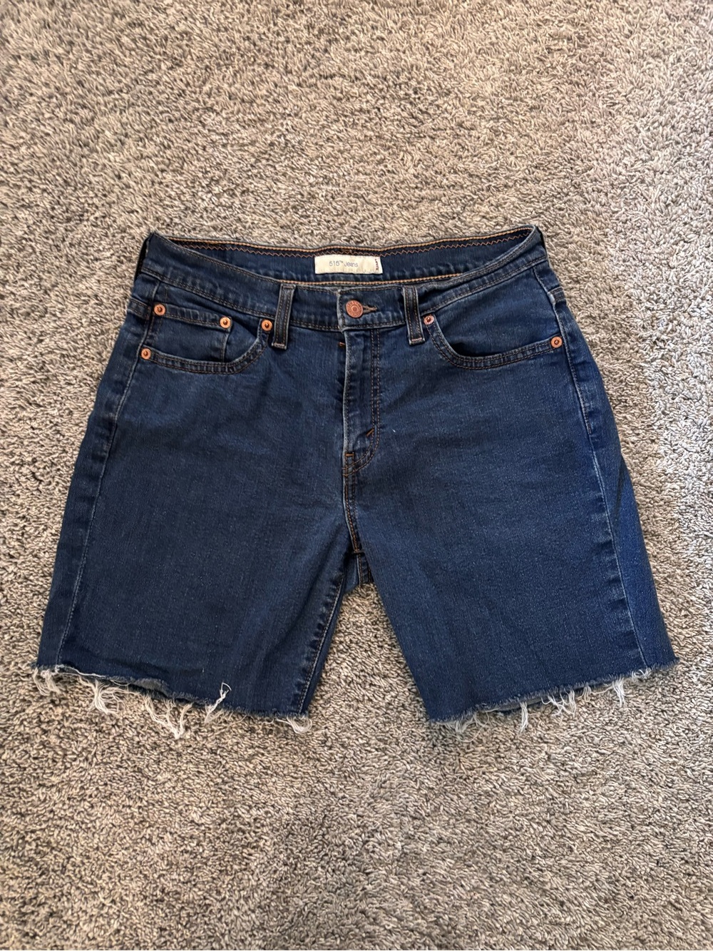 Levi's 515 Jeans Cutoff Frayed Faded Longer Shorts Womens Size 8